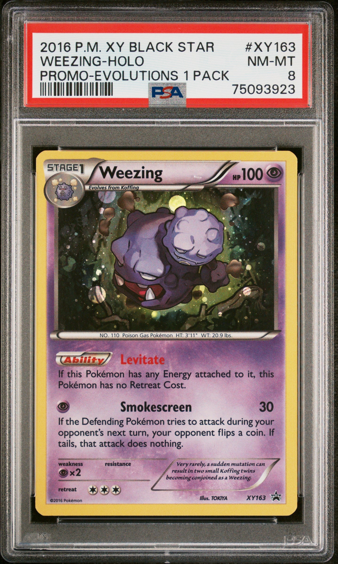 2016 POKEMON XY BLACK STAR PROMO XY163 WEEZING-HOLO EVOLUTIONS SINGLE PACK BLISTERS