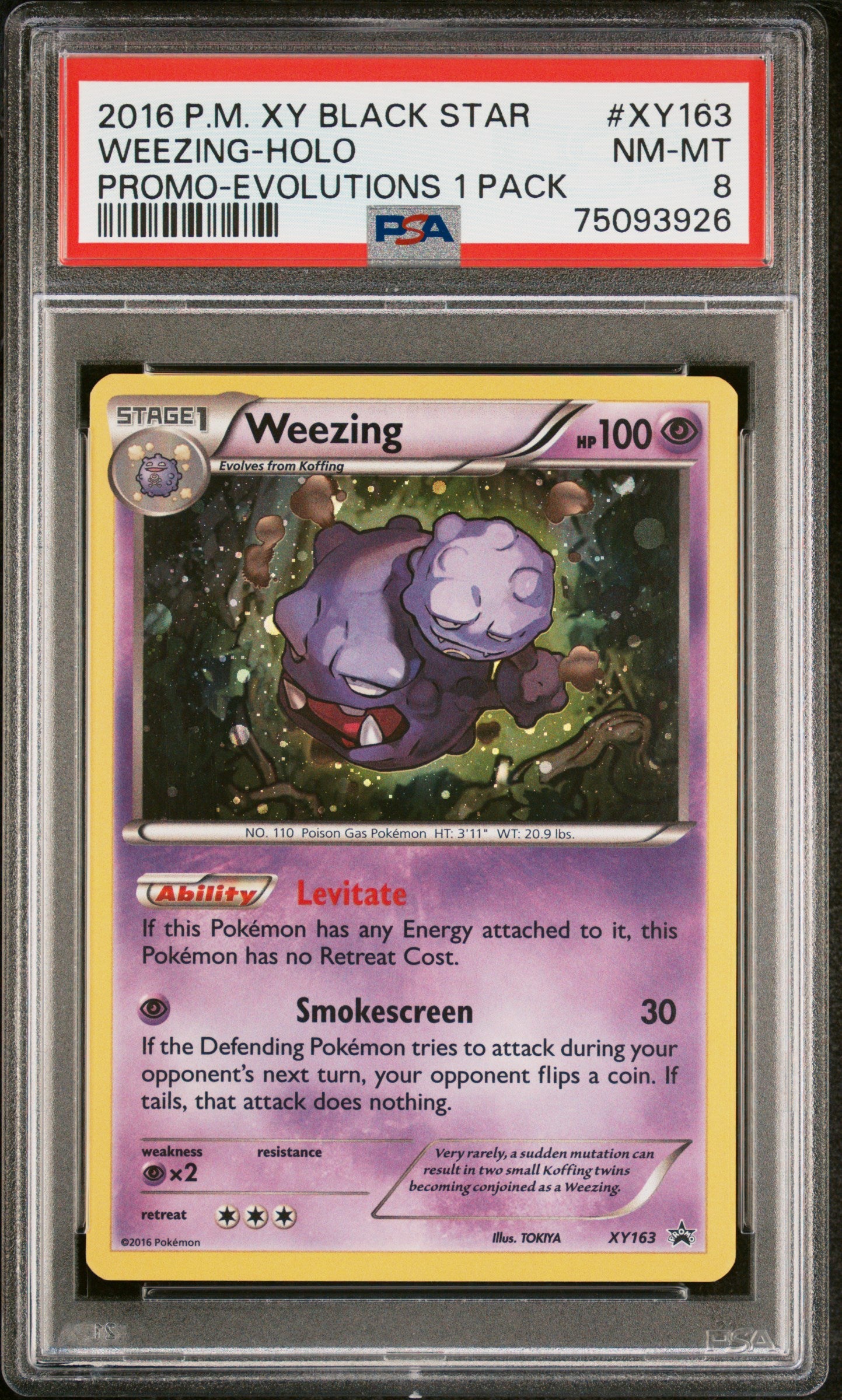 2016 POKEMON XY BLACK STAR PROMO XY163 WEEZING-HOLO EVOLUTIONS SINGLE PACK BLISTERS