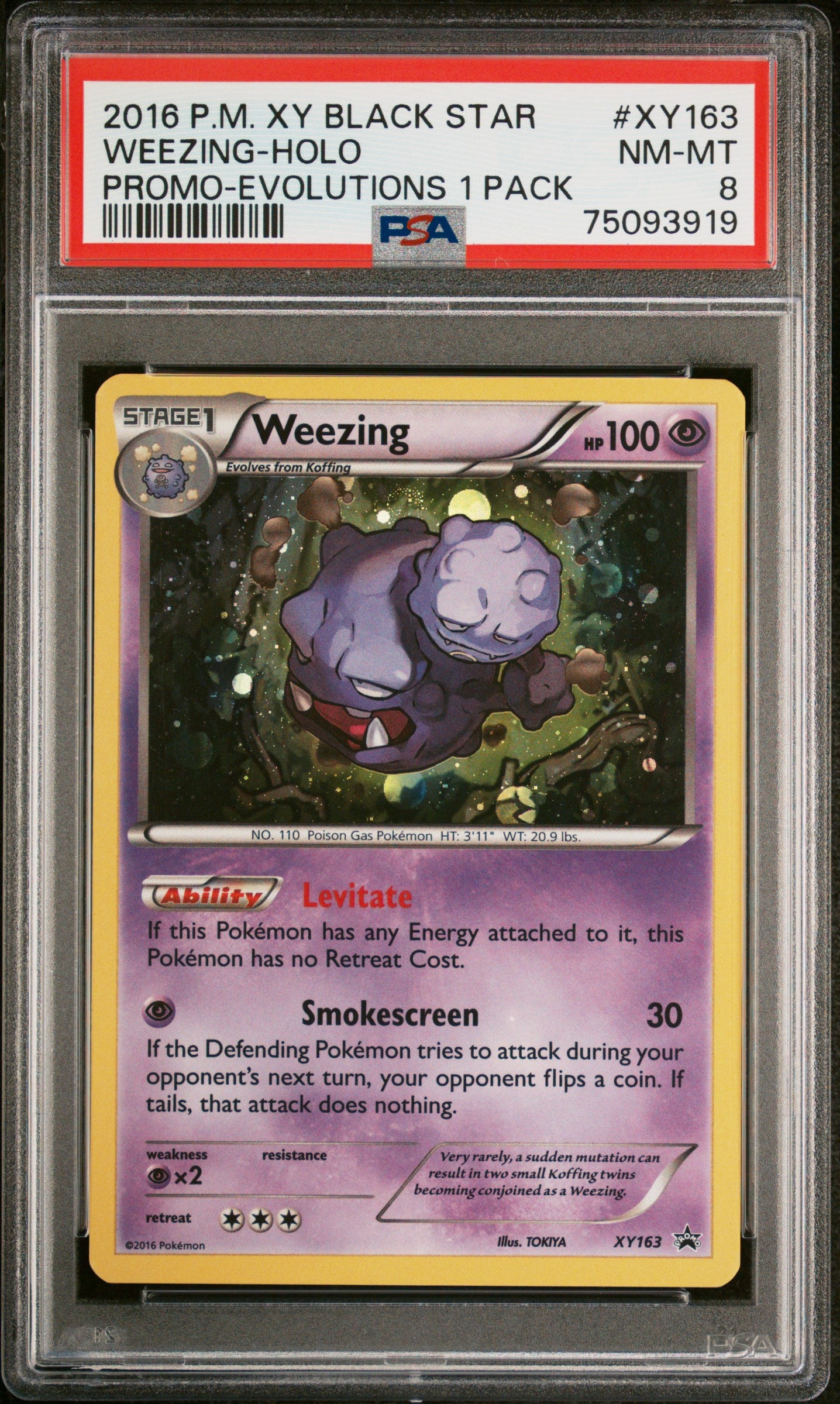 2016 POKEMON XY BLACK STAR PROMO XY163 WEEZING-HOLO EVOLUTIONS SINGLE PACK BLISTERS