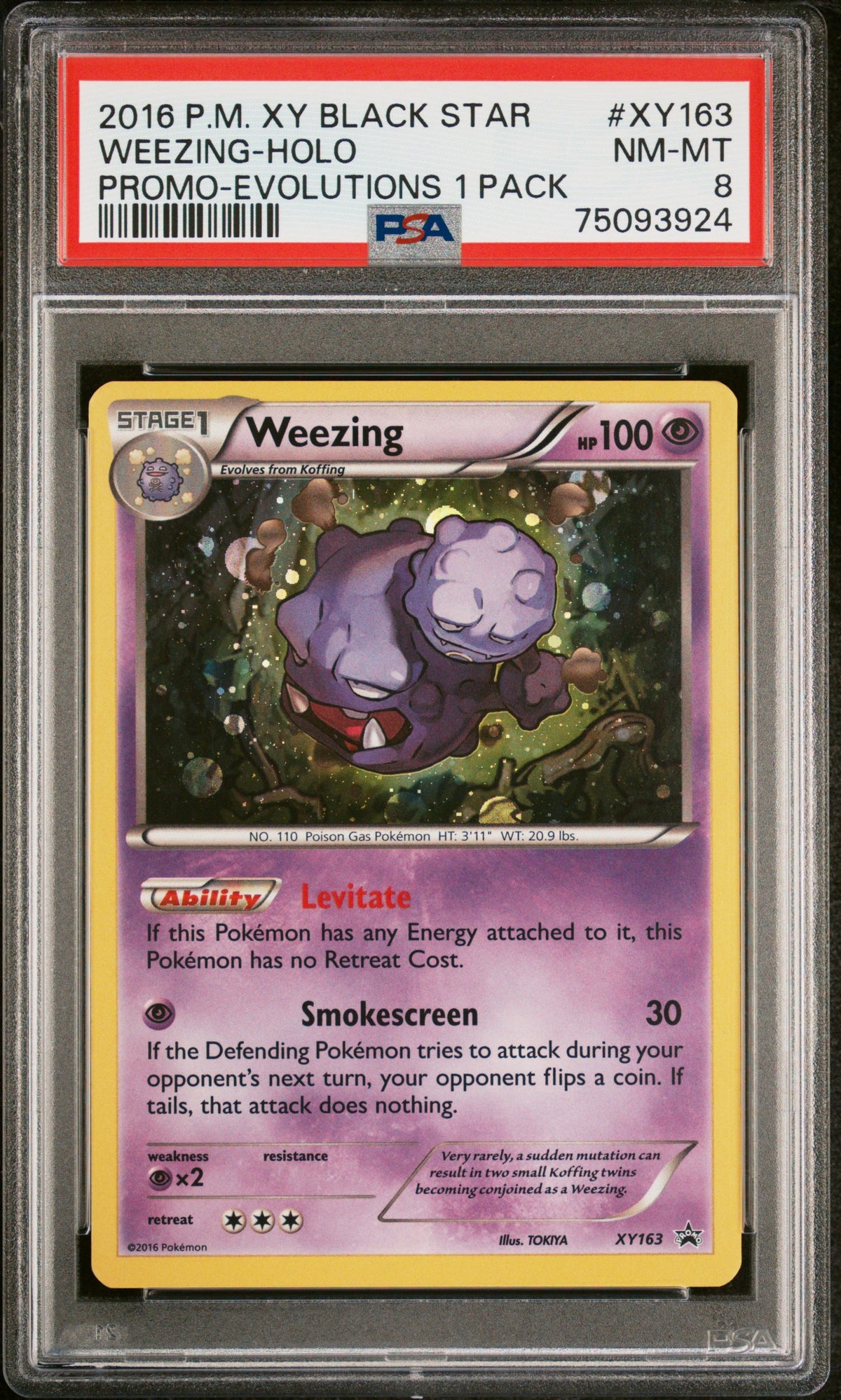 2016 POKEMON XY BLACK STAR PROMO XY163 WEEZING-HOLO EVOLUTIONS SINGLE PACK BLISTERS
