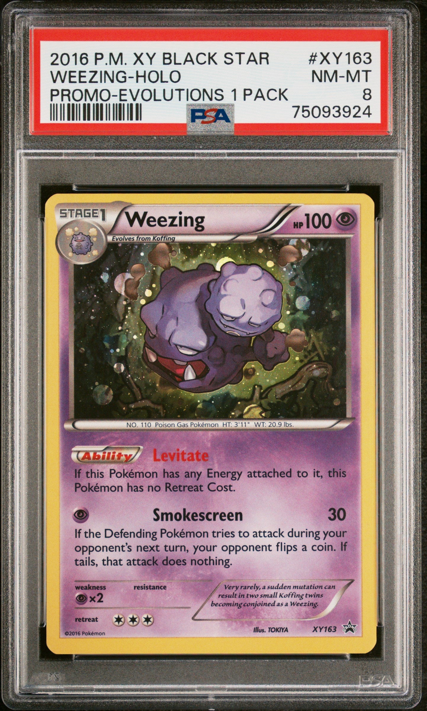 2016 POKEMON XY BLACK STAR PROMO XY163 WEEZING-HOLO EVOLUTIONS SINGLE PACK BLISTERS
