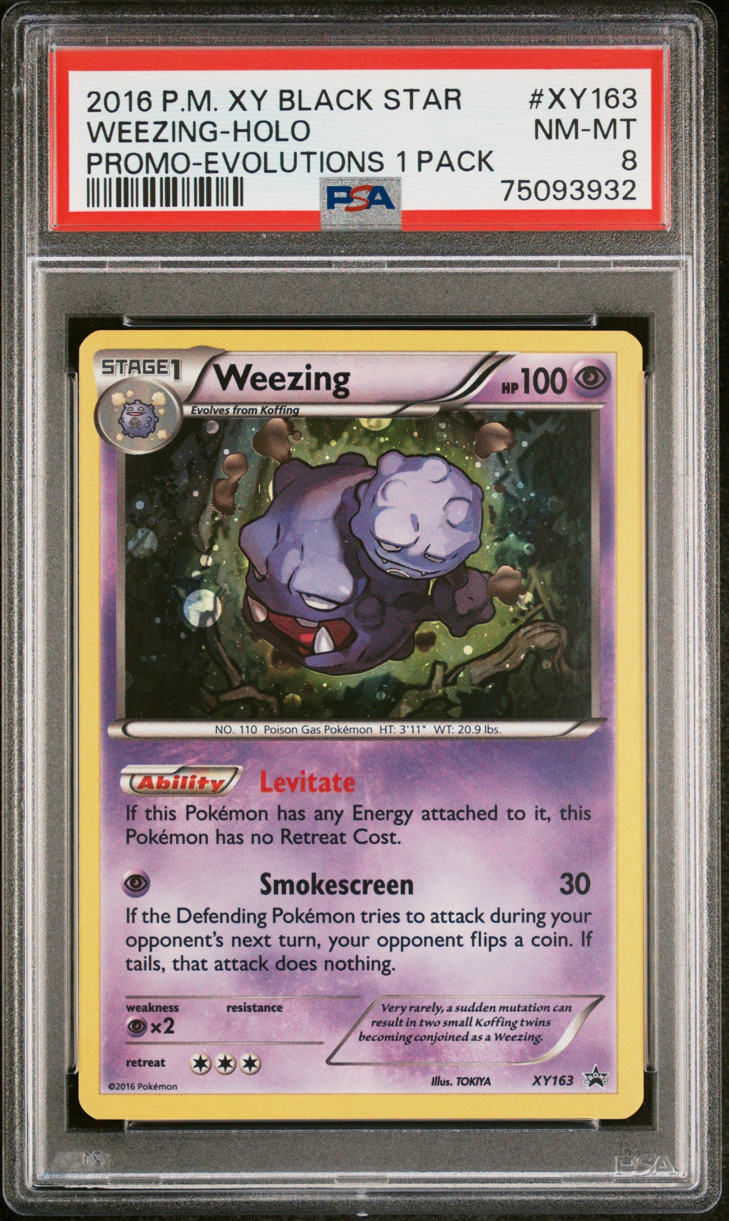 2016 POKEMON XY BLACK STAR PROMO XY163 WEEZING-HOLO EVOLUTIONS SINGLE PACK BLISTERS