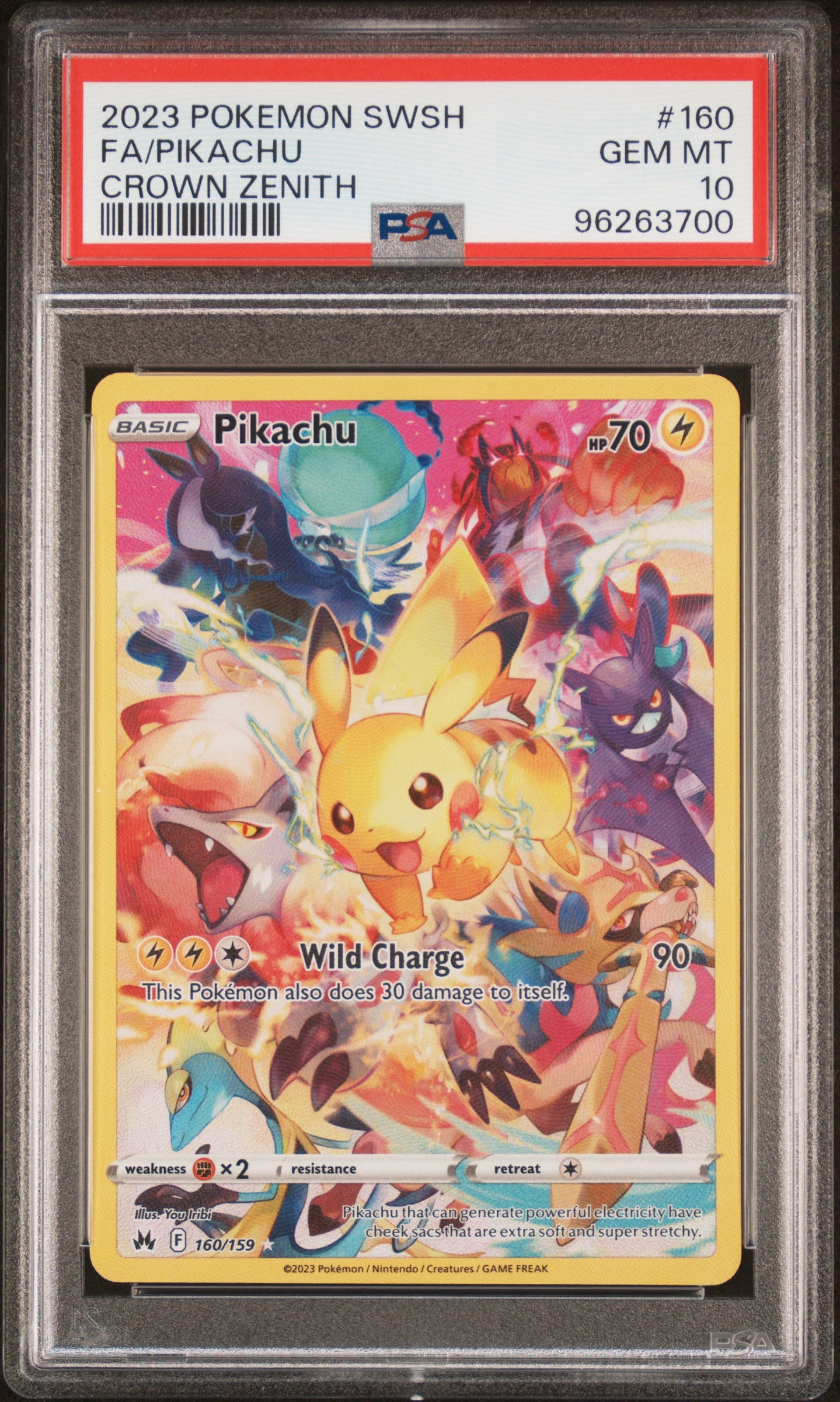 2023 POKEMON SWORD AND SHIELD CROWN ZENITH #160 FA/PIKACHU CROWN ZENITH 96263700