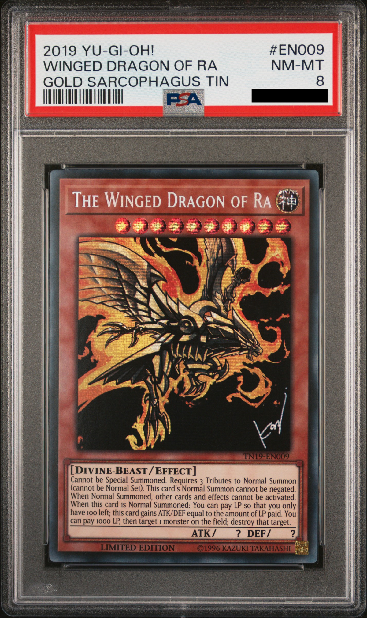 2019 YU-GI-OH! GOLD SARCOPHAGUS TIN EN009 THE WINGED DRAGON OF RA