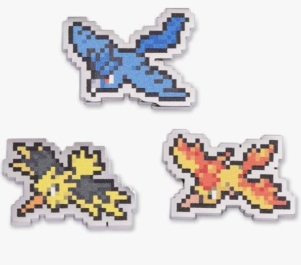 Pokemon Center: Articuno, Zapdos &amp; Moltres Pokémon Pixel Pins (3-Pack)