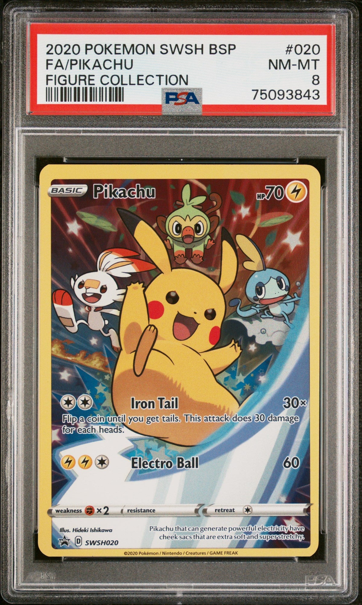 2020 POKEMON SWSH BLACK STAR PROMO 020 FULL ART/PIKACHU FIGURE COLLECTION